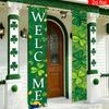 2D Flat, 2D Flat - 2D Flat, 2D Flat - 2D Flat Banner 1 Pair Welcome St Patrick'S Day Front Door Porch Sign Party Banner Irish Shamrock Green Theme Pol