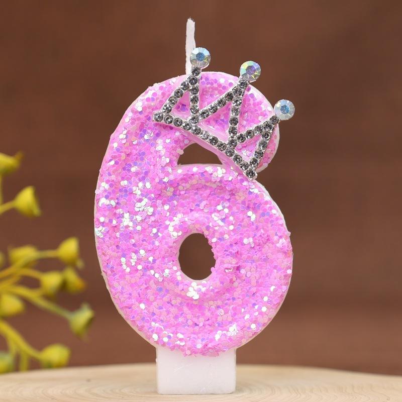 Diamond Number Candle Crown Creative Decoration Birthday Cake Candle Creative Handmade Diy