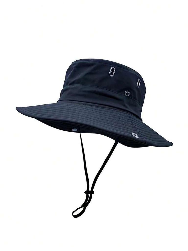 Adult Solid Color Bucket Hat UV Protection Wind Resistant Breathable Outdoor Fishing Cycling Sun Hat