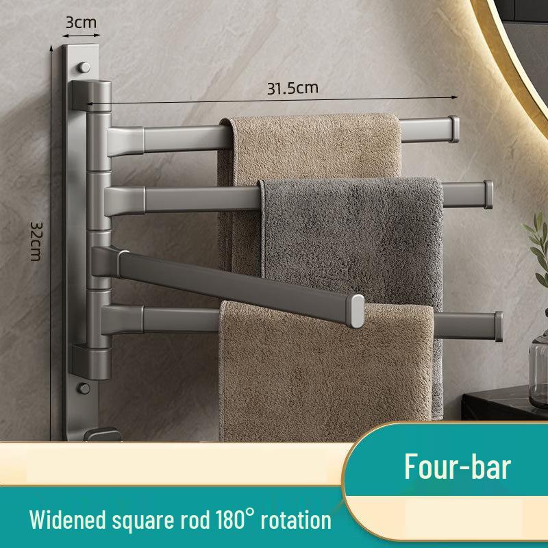 Cmaos Folding Rotating Multi-Bar Bathroom Towel Rack