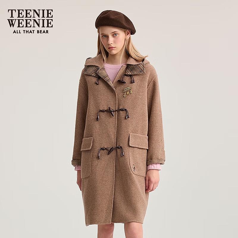 Teenie Weenie Women's Sheep Wool Blend Hooded Duffle Coat