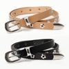 Trendy Silver Buckle Eyelet Belt - Versatile Women's Fashion for Jeans