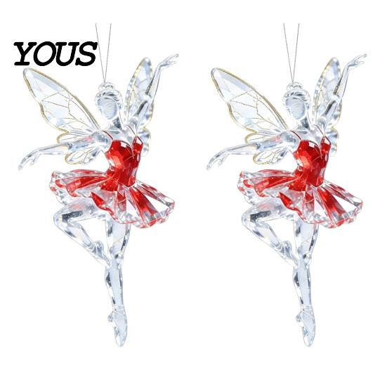 Hanging Ornaments for Trees 2Pcs Glitter Ballet Girl Keychain, 2D Acrylic Pendant Bag Backpack, Sparkling Keychain Decorative Pendants Dancer