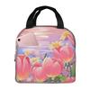 Red Tulip In The Beach Insulated Lunch Bag for Women Kids Leakproof Food Boxes Thermal Lunch Box Tote