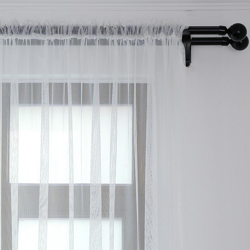 Sheer White Polyester Window Curtains for Light Privacy Protective Home Decoration