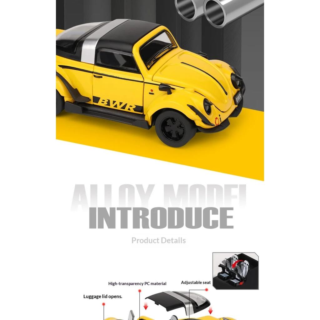 1/32 Scale Volkswagen Beetle Alloy Die-cast Car Model Simulation Retro Classic Car Collection Ornaments Children's Toys Gifts