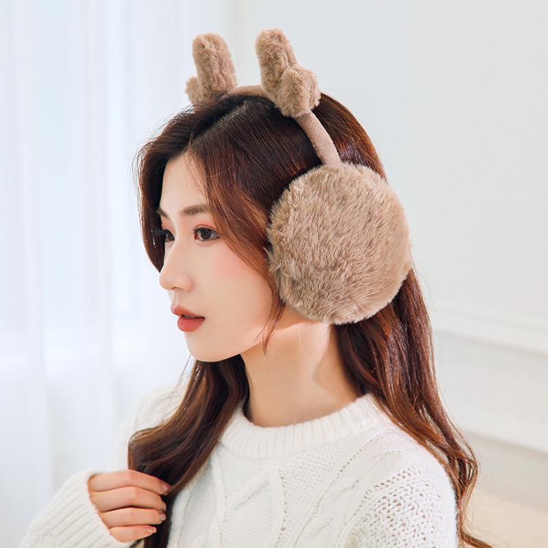 Earmuffs, Warm Female Antlers, Cute Ear Covers, Ear Bags, Winter Fashion, Student Cycling Men's Trendy Earmuffs