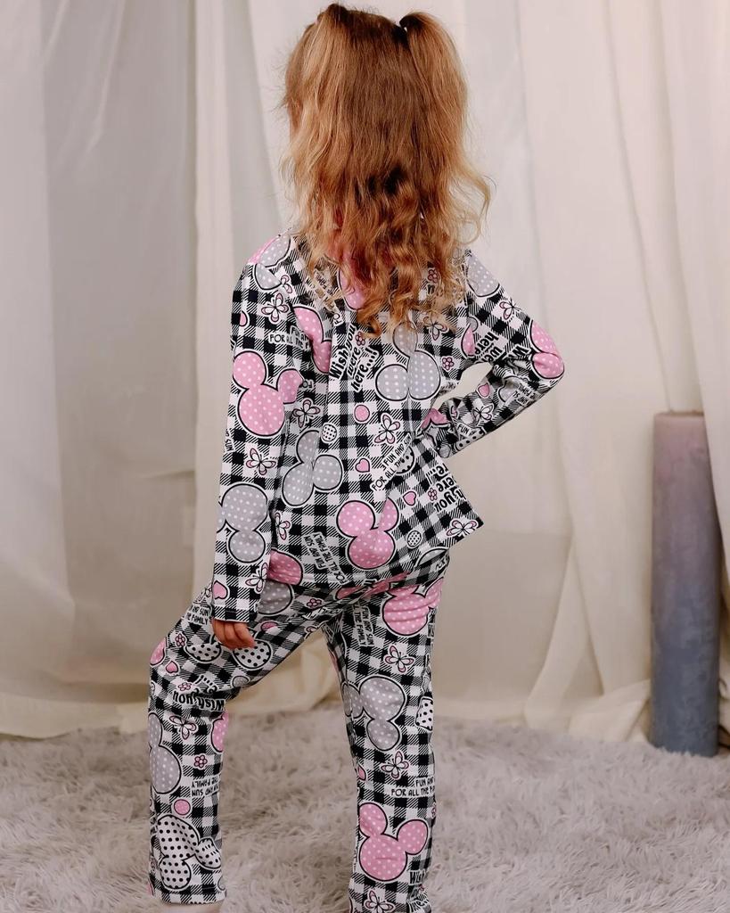 Girls’ Button-Up Pajama – Soft Fabric & Cute Prints, Demi-season, 6077-024-5 HC