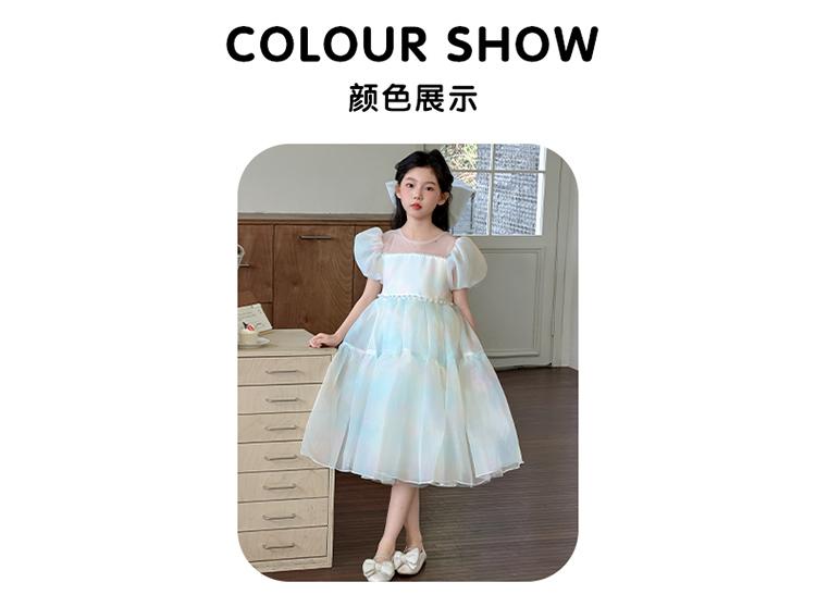 Summer Bubble Sleeve Princess Dress for Girls 2026 New Summer Children's Day Performance Skirt, Sweet Style Dress for Adults
