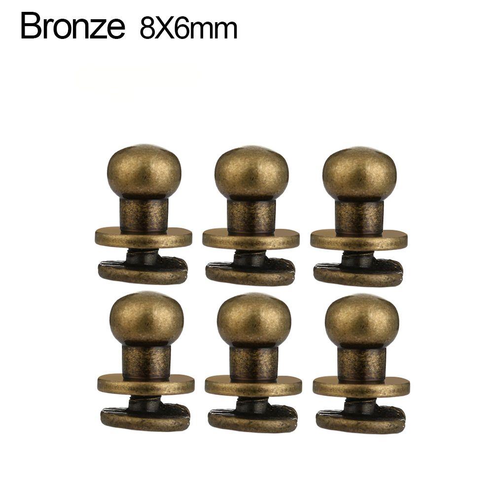 

10pcs Hot sale Brass Nail Hat Bag Garment Rivets Leather Craft Monk Head Screws Clothes/Bag/Shoes 6X4mm бронзовий