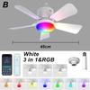 Smart Ceiling Fan RGB Lighting E27 Fans Lamp  APP Control Via Bluetooth Ceiling Fan with Silent Design for Bedroom Decorations