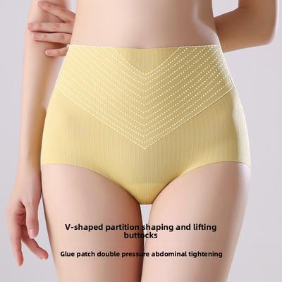Große Damensommer Sport Yoga Antibakterieller Schritt Bauchstraffend Hüfte Ohne Spuren Hohe Taille Dreieck Panties