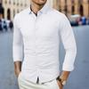 New Men'S Business Casual Long Sleeved Solid Color Shirt Wrinkle Resistant Wrinkle Free Comfortable All Season Versatile Top