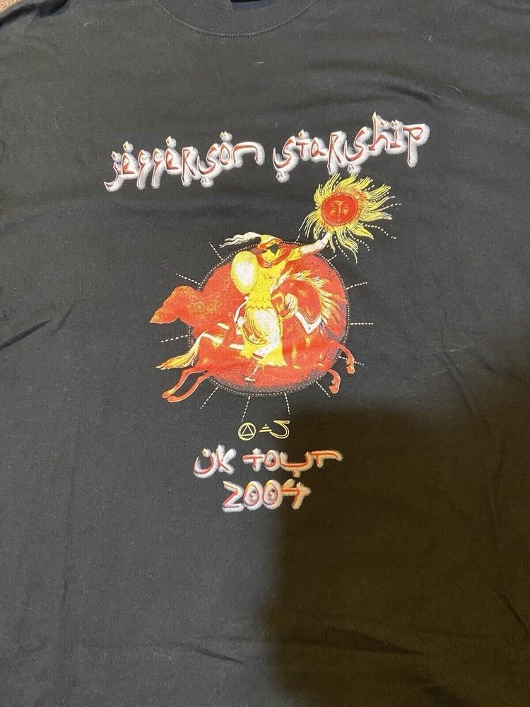 2004 Jefferson Starship UK Tour Black Graphic Your T Shirt Unisex T-Shirt XXL