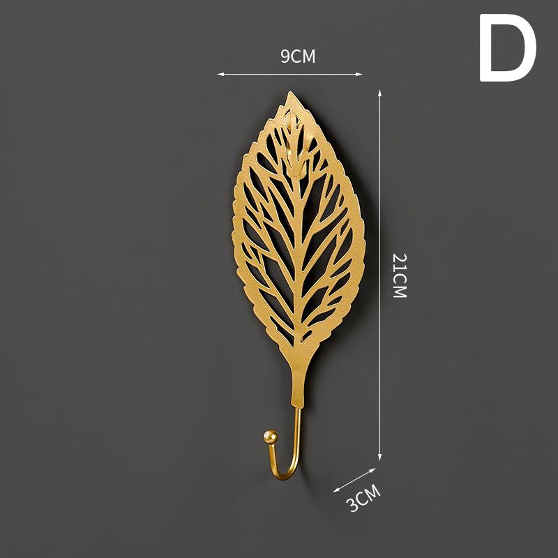 1PC Wall Hook Bag Keys Holder Iron Creative Leave Shape Entrance Single Hook For Clothes Coat Home Decoration