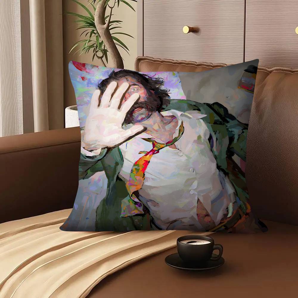 1pc D-Disco Elysium Game Pillow Case Fashion Square Pillowcase Bedroom Sofa Room Ins Decoration Leisure