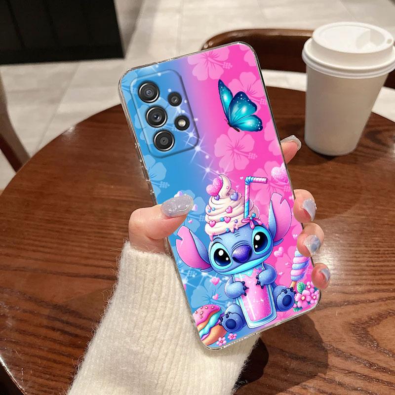 

Stitch Clear Case For Samsung Galaxy A57 A37 A56 5G A36 Cases A55 A54 A35 A26 A07 A17 A16 A06 A34 A15 Shockproof Cover Butterfly Galaxy A50