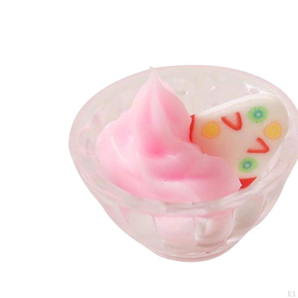 1/12 Miniature Ice Cream Cup Dining Room Simulation Life Scene Kitchen Doll Food Drinks Dollhouse