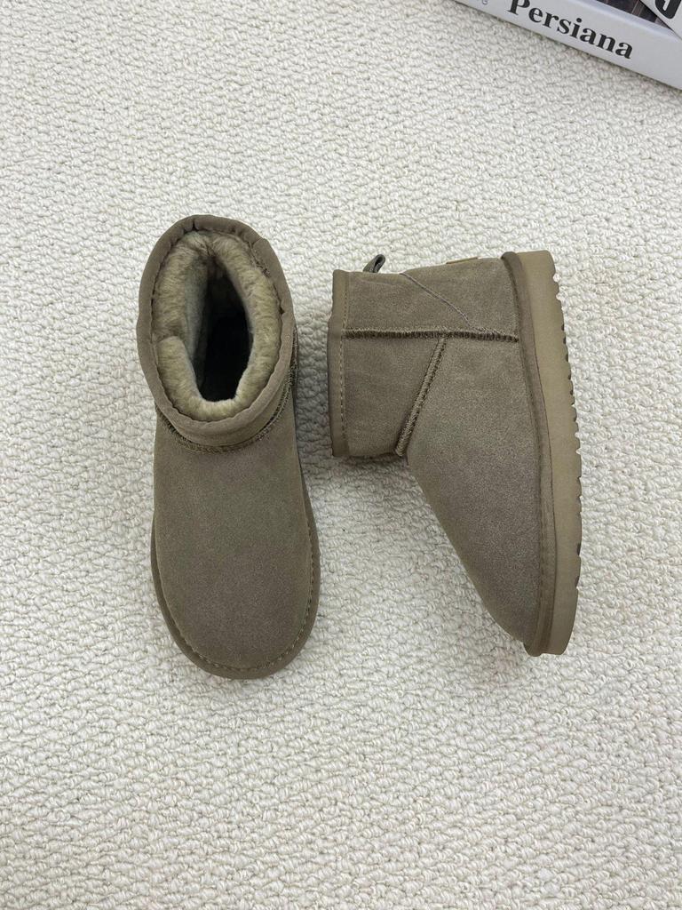 Damskie buty śniegowe wsuwane z prawdziwej skóry - Zimowa moda, Ciepłe i wszechstronne
