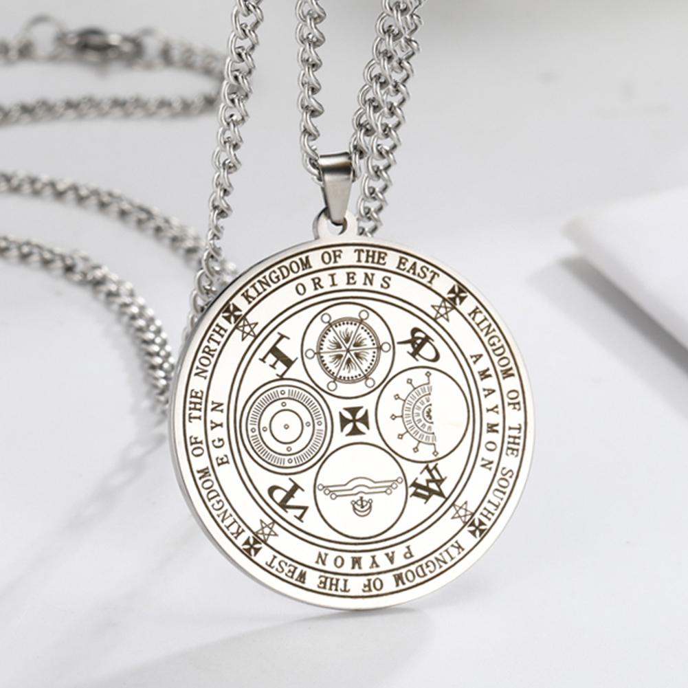 Dawapara Four Powerful Archangels Necklace The Seals of The Four Emperors Kingdom of Spirits Rulership Stainless Steel Amulet
