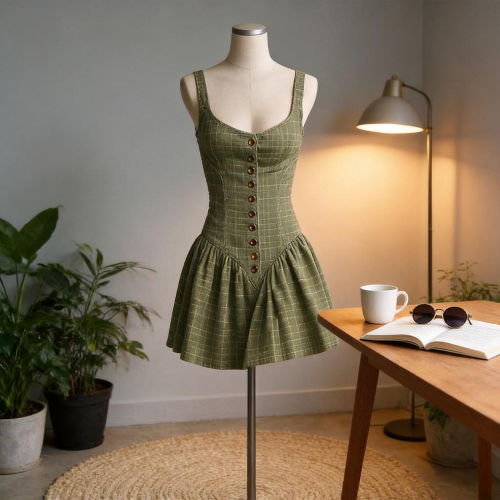 Polyester Pleated Sleeveless Mini Dress With High Waist For Summer Casual Wear