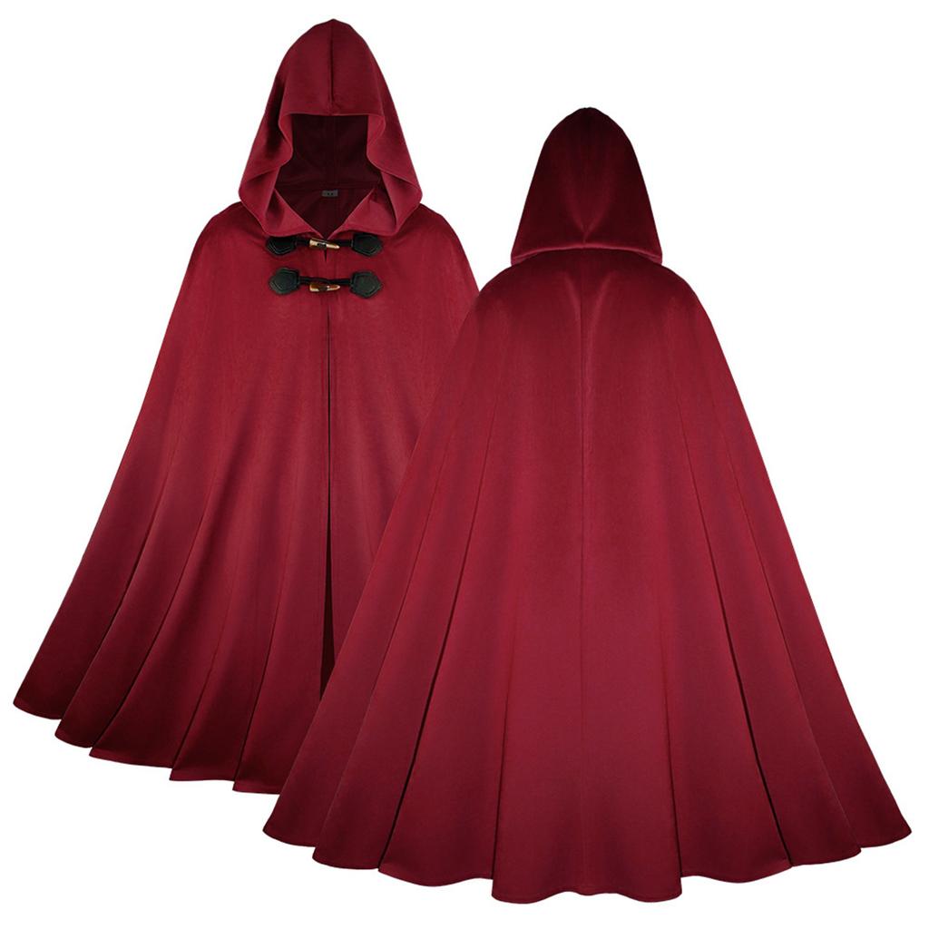 Unisex Samt Kapuzenmantel Kostüm für Halloween Rollenspiel Outfit
