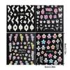 4 Sheets Flowers Nail Decals Simple Nails Art Stickers Sweet Manicure Stickers Adhesive Nail Sticker for Women