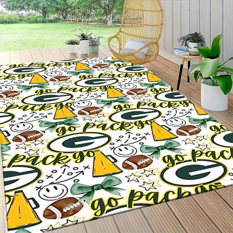 Green Bay Packers Fan Art Teppich Teppich Weich Waschbar Rutschfest Zuhause Wohnzimmer Sofamatten Personalisierter Weihnachtsteppich