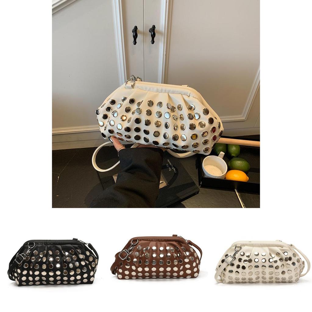 Punk Style Rivet Decoration Women Casual Shoulder Crossbody Bag For Casual Outings