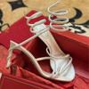 New Women High Heels Rhinestone Snake Strap Sandals Thin Heel  Shoes Ladies Summer Slingback