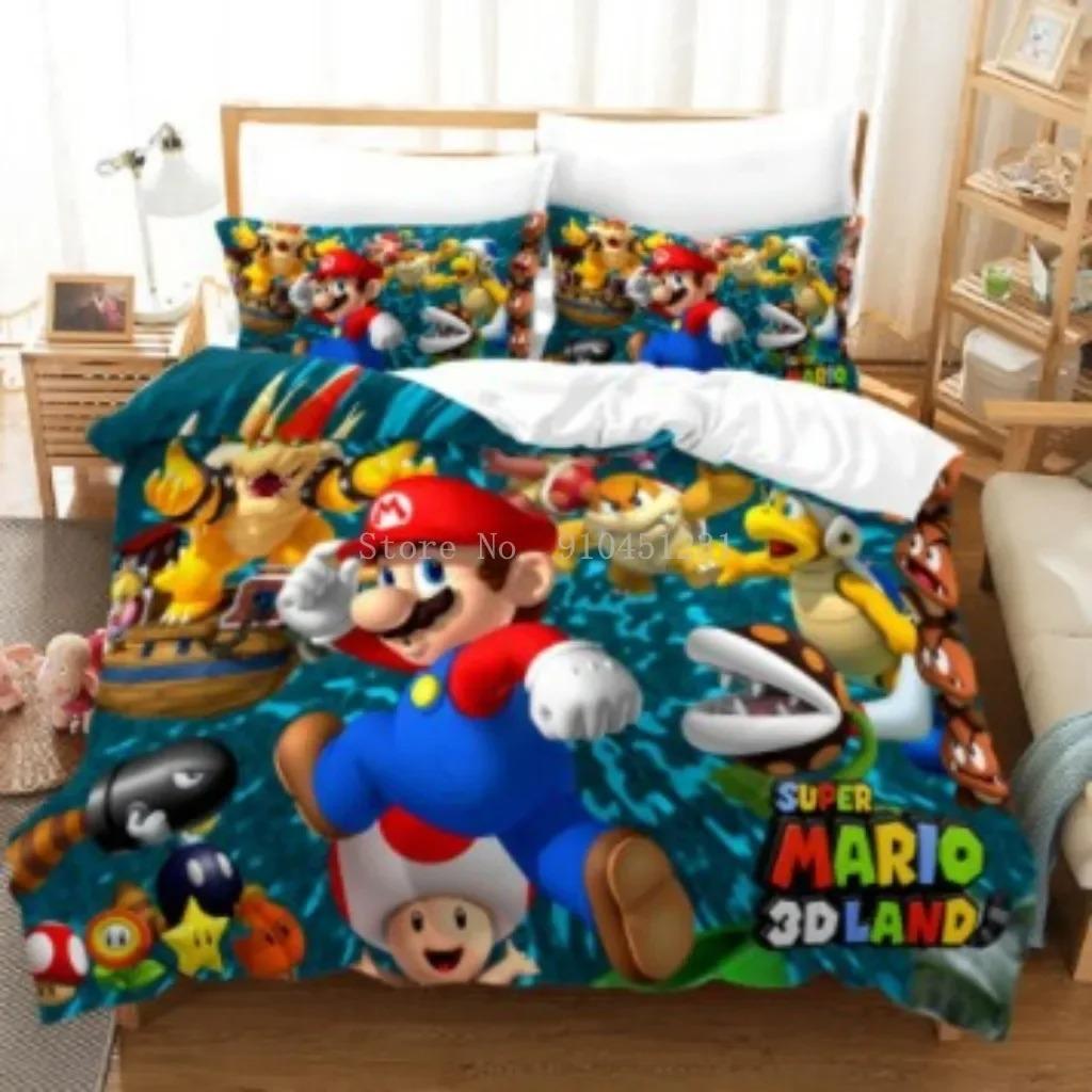 Super Mario Duvet Cover Set Comfortable and Warm Bedding Set for Decorating Your Bedroom and Enhancing Home Life for Teens Gifts