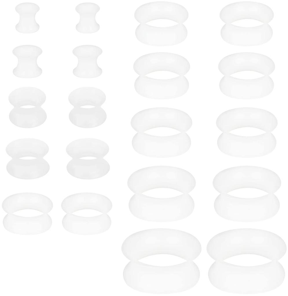 1 Pair 4-20mm Ultra Thin Silicone Flexible Flesh Tunnel Expander Stretching Gauge Earlets Plug Set Gauges Kit