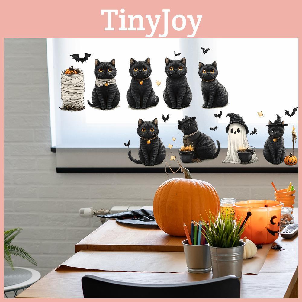 Black Cute Halloween Cat Bat Ghost Bedroom Home Decoration Stickers Wall