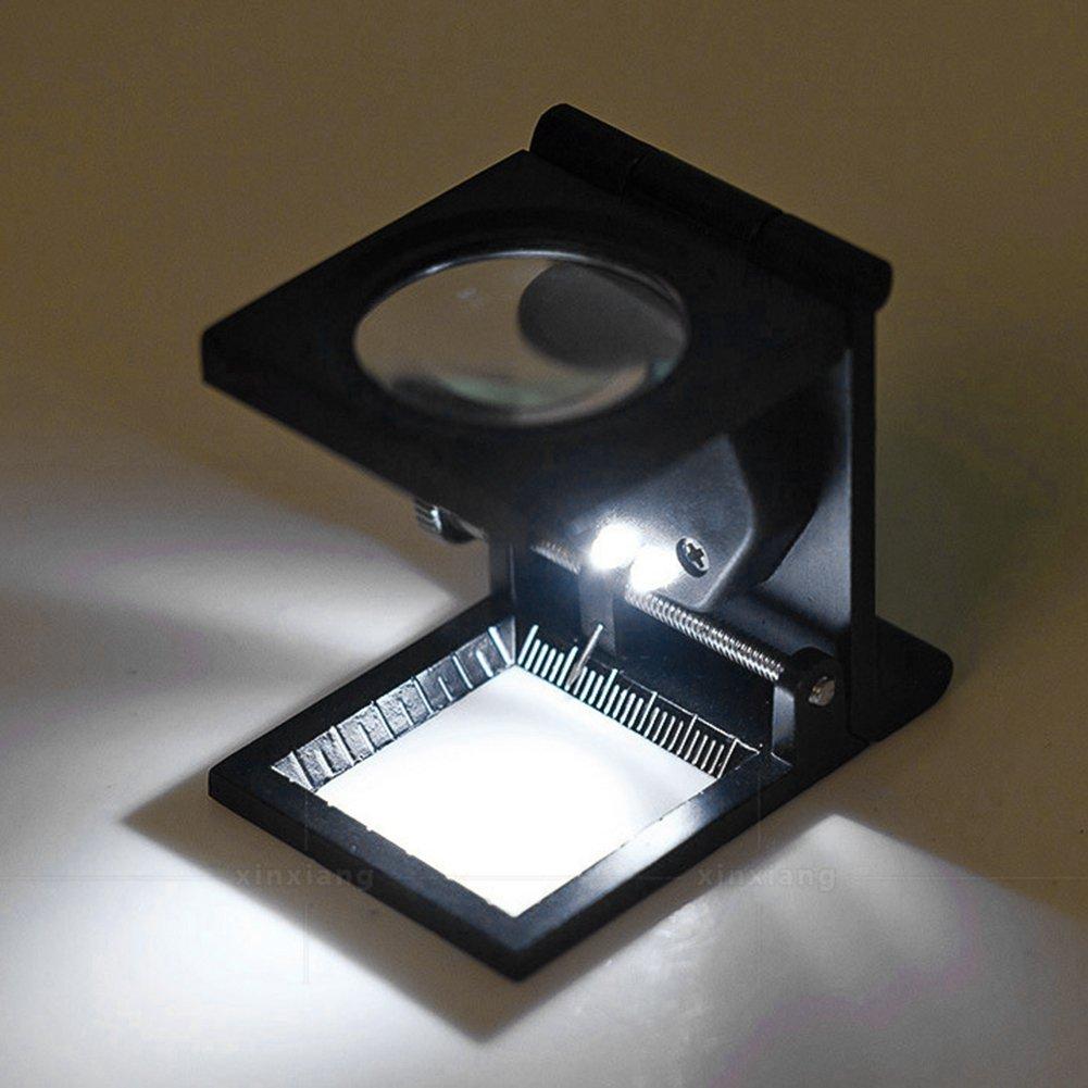 Ständer 10x Vergrößerung mit LED Tisch Handheld für Insekten Schmuck Präzision Stilvolles Geschenk Vergrößerungsglas, Licht, Hochleistungsvergrößerungsglas, Faltbar,