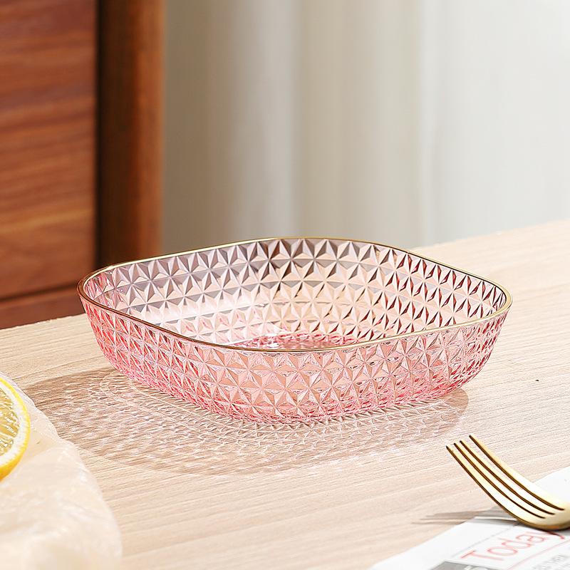 

Ktv Acrylic Fruit Plate Fruit Plate Plastic Plate Transparent Candy Creative Household Snack Plate Living Room Plate прозрачный красный