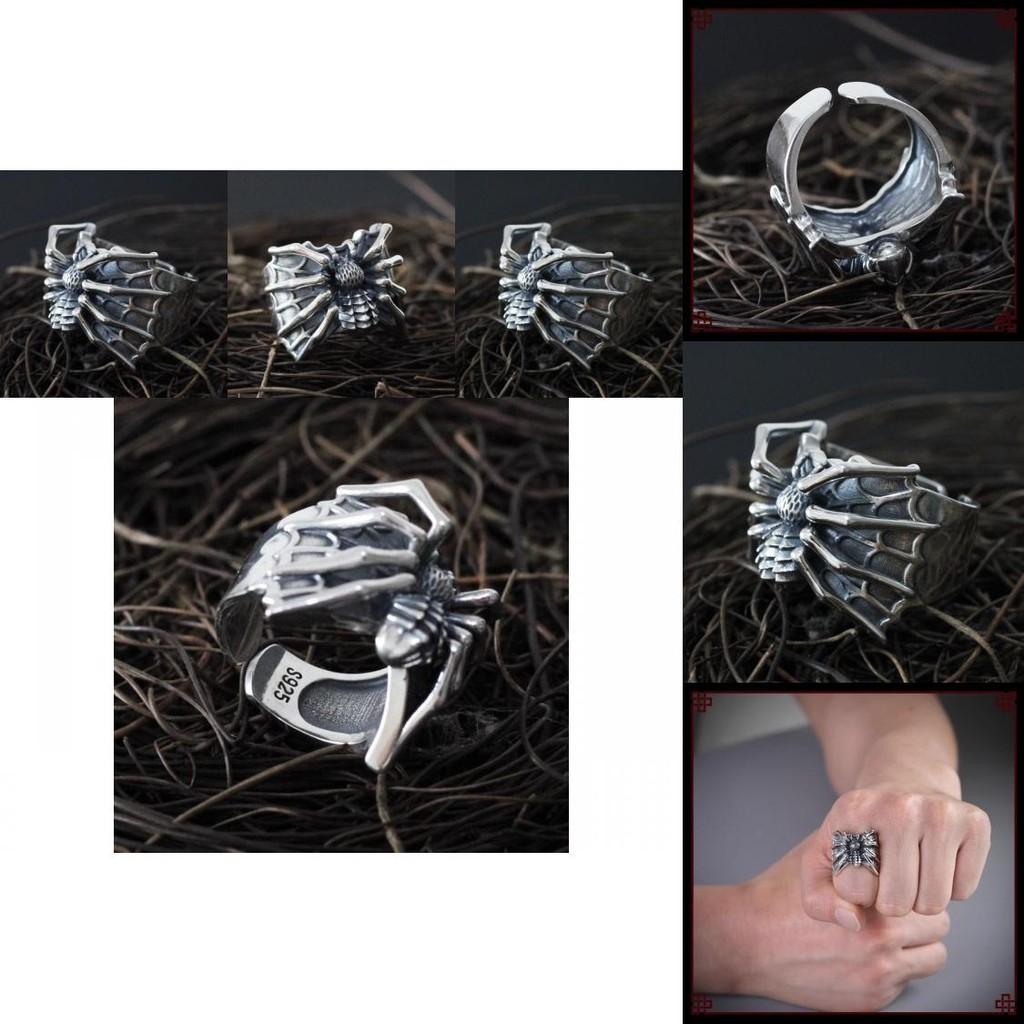 Fashionable Retro Thai Silver Spider Ring For Women Suitable For Casual Wear