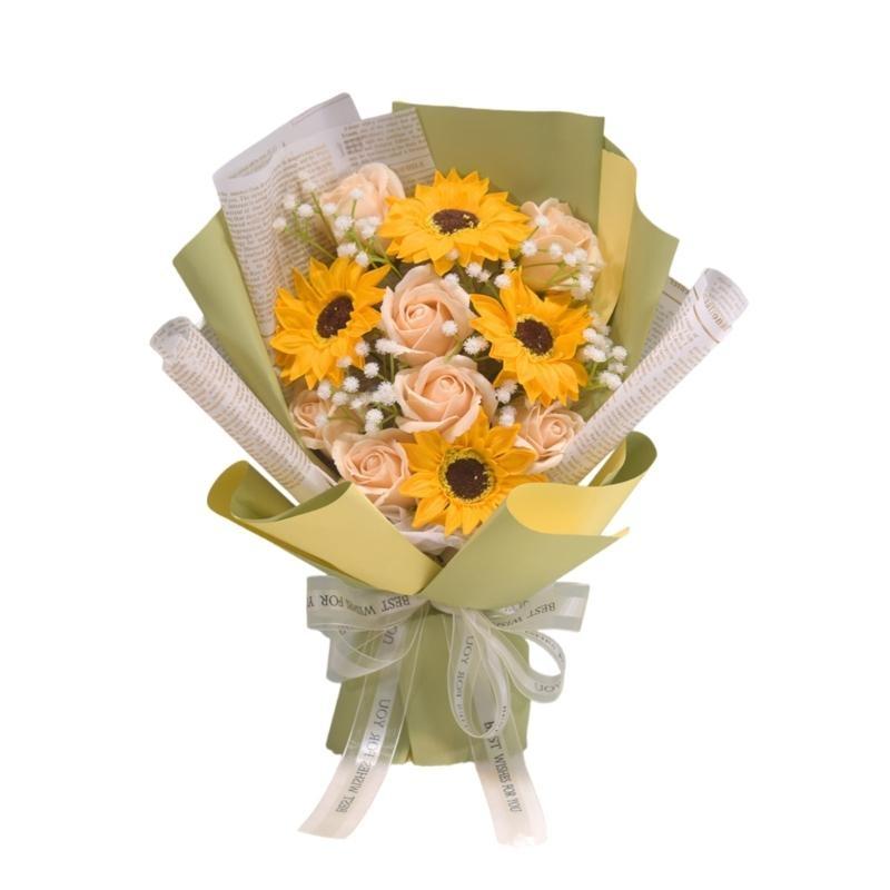 Букет искусственных цветов из мыльных цветов ручной работы на День святого Валентина, годовщину