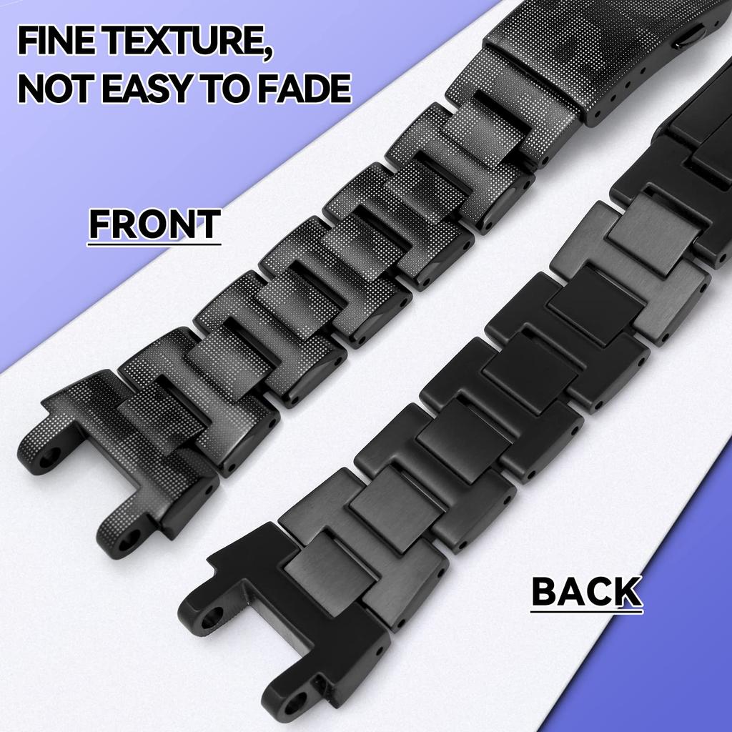 Metal Band 316 Stainless Steel Watch Band Replacement Parts for Casio and Bracelet, G-SHOCK Men's MTG-B1000 (Camouflage)