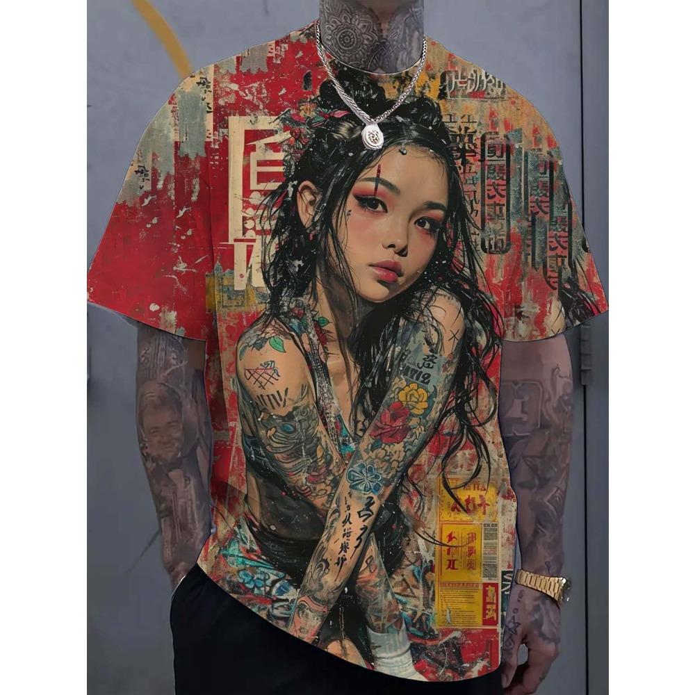 Cartoon Sexy Girl Pattern Men's T-shirt
