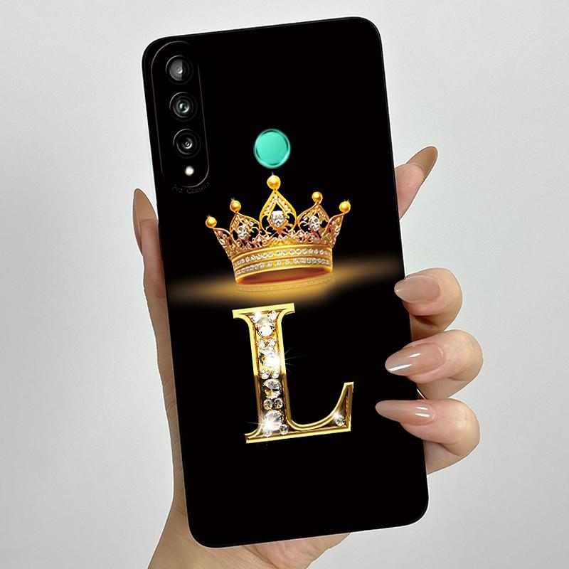For Huawei Y7p P40 Lite E ART-L28 ART-L29 Fashion Initial Letter Couple Phone Case Y7P 2020 Soft Silicone TPU Protective Casing
