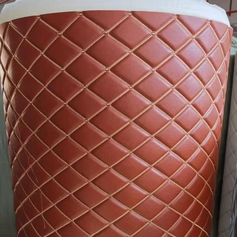 100x155cm Tessuto Trapuntato Ecopelle Ricamo Tessuto per Rivestimenti Tetto Auto Comodino Pelle Porta Spugna Bordatura Decorazione