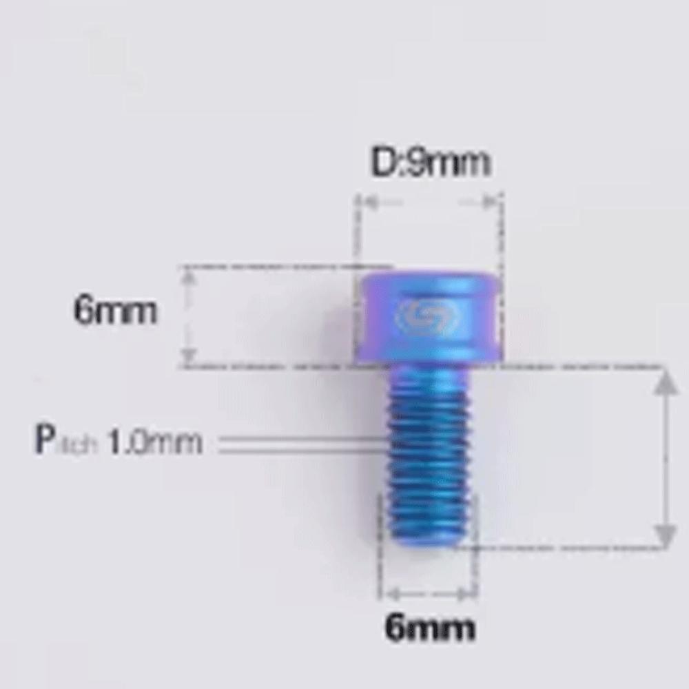 Mutliple Color M6 P1mm 10/12/14/16/18/20/25mm TC4 GR5 Titanium Alloy Screw Bolt Cap Head 5mm Hex Allen Socket Bike