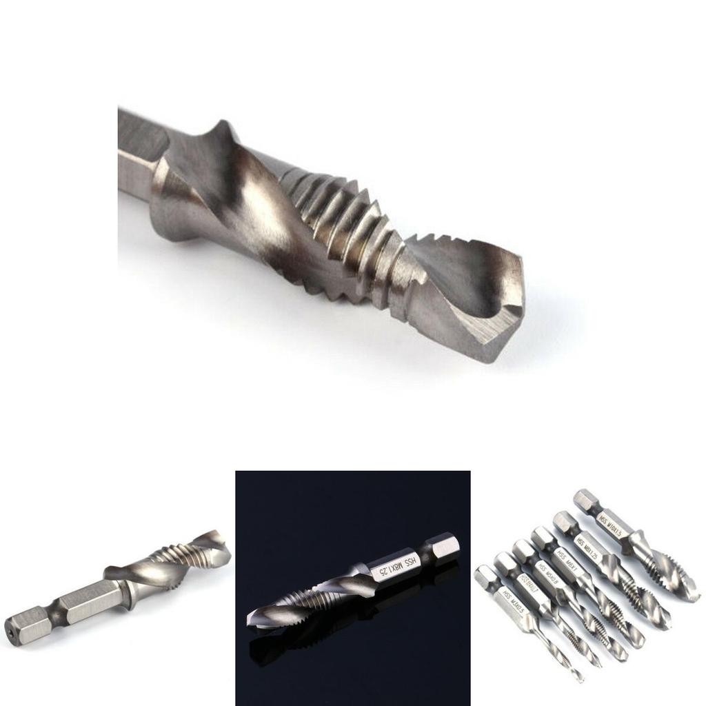 Durable Hex Shank Titanium Plated Screw Thread Drill Bits Set For Soft Metal And Aluminum