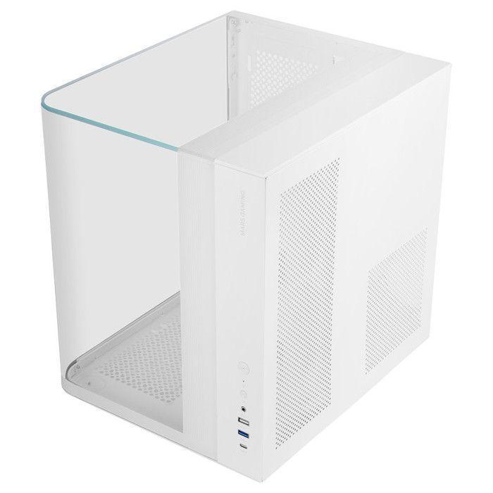 Boîtier gaming ATX - MARS GAMING - MC-INFINIOLITE - Verre trempé - Double chambre - Blanc