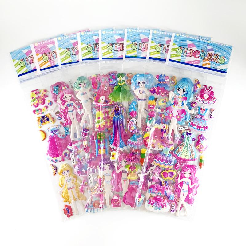 8 Sheets/Set Traffic Car Stickers  For Kids Boys 3D Puffy Bubble Scrapbook Cartoon Stickers Laptop Notebook DIY Toys