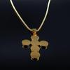 Euro-American Men's Gold-Plated Hip-Hop Cross Necklace Pendant, Non-fading Stainless Steel.