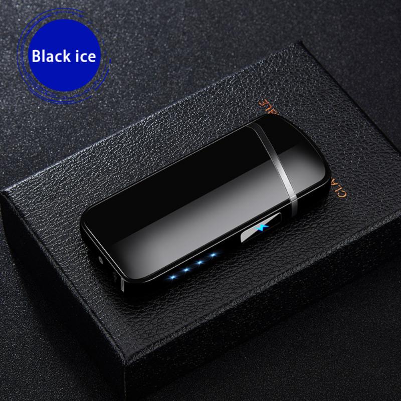 LCD Touch Switch Dual Arc Electric Lighter With Battery Display Wind-Resistant USB Rechargeable Lighter Accessories Lighter