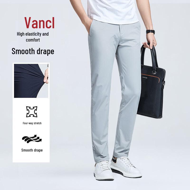 

Vancl Men s Business Casual Straight-Leg Stretch Trousers 34
