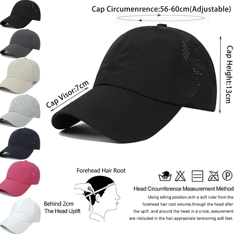 1Pc Womens Criss Cross Ponytail Baseball Cap Adjustable High Messy Bun Ponycap Quick Drying Hat,Unisex Quick Drying Trucker Hats