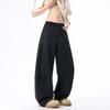 Spring and Summer New European, American, Japanese and Korean Retro Splicing Black Scimitar Loose Straight Casual Pants Men's Pants
